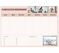 Calendrier Personnalisé Magnétique ou adhésif - Planning Repas Familiaux - Emploi du temps - Tâches - Tableau Aimanté - Hebdomadaire - Mensuel - UTTSCHEID (Planning hebdomadaire II)