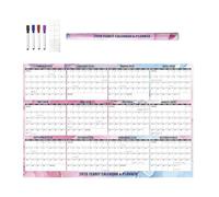 Calendrier Planificateur 2026 | Grand Mémo Effaçable à Sec,Poster Calendrier Mural Familial 2026 - Pour Planning Mémo Maison École Bureau Salon Chambre Bibliothèque Familiale Porte