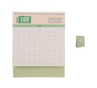 Calendrier Planificateur de Bureau 2027 Vert, Papier Minimaliste | Format Compact à Poser, Espace D’écriture Généreux, Gestion des Dates, Vue Confortable