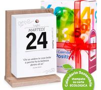 Calendrier positif 2026 de motivation | Table avec support bois de noyer | Face aux journées avec le sourire et une pensée philosophique | Idée cadeau géniale | Dimensions 12 x 17 x 5,5 | Luxury Pack