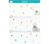 Calendrier Poster 9 Mois Livre de Bord Suivi de Grossesse Jour Après Jour Bleu Format A2 60x42cm