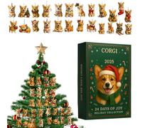 Calendrier pour chien 2025-28x16cm Acrylique | Compte à rebours de Noël 24 jours Ornements chiots chiot décoration pour arbres muraux - Planificateur mural Home Office