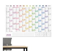 Calendrier Pour L Année 2026,Accessoire De Planification En Format Poster | Calendrier De Planification Murale Janvier-Décembre 2026 - Pour École Voyage Travail Appartement Dortoir Hôtel Salle De Clas