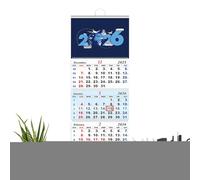 Calendrier pour l'année 2026 | Agenda de 3 mois | Affichage vertical | Pour la famille, les amis, la maison, le salon, la chambre à coucher, le studio d'art