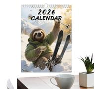 Calendrier pour l'année 2026 - Agenda papier de 12,21 x 28 cm, calendrier esthétique | pour maison, bureau, dortoir, appartement, chambre à coucher, école maternelle
