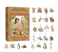 Calendrier Pour Le Compte À Rebours - Cadeau de Fête Amusant 2D Plat en Acrylique | 24 Jours De Décorations D'Arbre À Thème Animal | Pour Cadeau De Fête Amis Famille Passionnés Saison Des Fêtes Maison