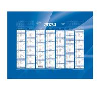 Calendrier - QUO VADIS - 2024 - 14 mois - 13,5 x 18 cm - Bleu