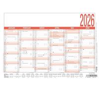 Calendrier quotidien 2025 - Format A5 (21 x 14,8 cm) - 6 mois sur 1 page - Calendrier tableau - Calendrier d'affichage - Calendrier annuel - 904-0000