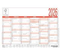 Calendrier quotidien 2026 - Format A6 (14,8 x 10,5 cm) - 6 mois sur 1 page - Calendrier tableau - Calendrier d'affichage - Calendrier annuel - 900-0000