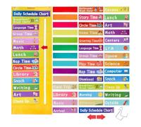 Calendrier quotidien pour enfants, tableau des horaires quotidiens | Graphique de l'horaire des cours avec flèches en mouvement avec cartes, fournitures scolaires multifonctions pour enseignants