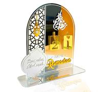 Calendrier Ramadan - Acrylique Deco de Compte à Rebours de 30 Jours, Calendrier DIY avec Chiffres et Motif de lune, pour Familles Salon Table Décoration Islamique Cadeau Spécial