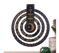 Calendrier rond, pendentif avec calendrier perpétuel - Calendrier vintage avec cadran circulaire, une vue d'ensemble des dates, des jours et des mois comme nues