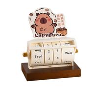 Calendrier rotatif - des roues Capybara en bois créatif | Wheeling Calendar Meso de la semaine Jour Affichage pour le dossier de voyage rappel réutilisable bureau Home Office