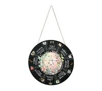 Calendrier « Roue païenne de l'année » - Plaque de porte Wicca faite à la main en bois et calendrier de sorcière pour décoration murale | Panneau de 30,5 cm « Roue de l'année »