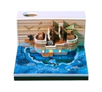 Calendrier | Sculpture Papier Bateau Pirate,Décoration Créative 2026 pour Fêtes Maison Bureau École Festivals Cadeau Femmes Hommes