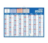 Calendrier semestriel mural 16 mois - 40,5 x 55 cm - septembre 2025 décembre 2026