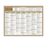 Calendrier semestriel mural 2026 - Natura - 13,5 x 17,5 cm