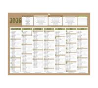 Calendrier semestriel mural 2026 - Natura - 32 x 42 cm