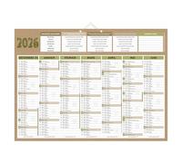 Calendrier semestriel mural 2026 - Natura - 40,5 x 55 cm