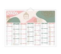 Calendrier semestriel mural Zen 2026 - 55 x 40,5 cm