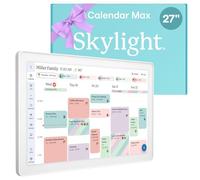Calendrier Skylight Max : Calendrier numérique et planificateur de tâches intelligent de 68,6 cm, organisateur familial avec écran tactile interactif - Montage mural en portrait ou paysage, cadre