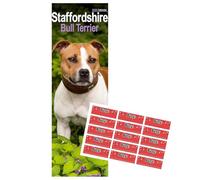 Calendrier Slimline Staffordshire Bull Terrier 2026 | Calendrier mince de race canine Staffy | 12 mois | Avec autocollants organisationnels gratuits, emballage sans plastique