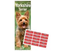 Calendrier Slimline Yorkshire Terrier 2026 | Calendrier mince de race canine Yorkie | Calendrier mural 12 mois | De janvier à décembre 2026 | Avec autocollants organisationnels gratuits