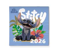 Calendrier Stitch 2026 - Calendrier Disney 2026 - Planificateur mensuel - Planificateur familial 2026 mural avec espace pour noter (30 x 30 cm) (12 mois)