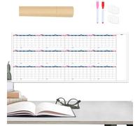Calendrier tableau blanc effaçable à sec | Planificateur annuel effaçable pour mur, école, salle de sport, dortoir, réfrigérateur, maison, lieu de travail, préparation des repas