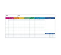 Calendrier tableau blanc - Organiseur hebdomadaire/mensuel effaçable à sec 43,2 x 88,9 cm - Planificateur mensuel plastifié, calendrier mural effaçable adhésif pour planification de 30 jours