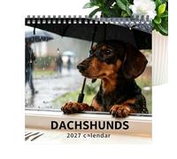 Calendrier Teckel 2027 Planificateur canin de janvier à décembre 2027 | Calendrier mensuel mural à teckel pour maison, salon, entrée, bureau, bureau, école, chambre