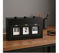 The Concept Factory Calendrier Mo1312 Flip perpétuel Jour/Date/Mois Vintage 19,5x11,5x5,5cm