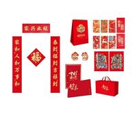 Calendrier traditionnel chinois 2025 fait à la main en soie avec motifs autocollants de porte pour une installation facile de décoration culturelle