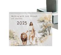 Calendrier Versets Bibliques 2025 | Calendrier Mensuel Motivant 2025 | Agenda Quotidien Religieux Catholique Chrétien avec Citations Bibliques pour Bureau École Mur Maison Décoration Intérieure