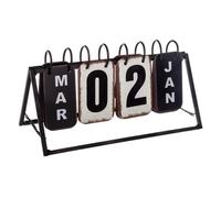 Calendrier Vintage en Métal ""Perpétuel"" 27cm Noir