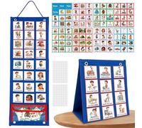 Calendrier visuel pour enfants, 96 cartes, graphique de routine de routine double face avec images, tableau de l'heure du coucher du matin, de routine pour les tout-petits, matériel d'apprentissage