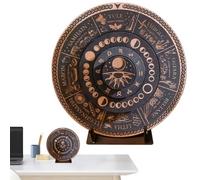 Calendrier Wheel Of The Year - D'astrologie, Affichage De Sabbat En Bois | Calendrier Des Vacances Paganes Artisanales Avec Support Pour La Carte Zodiaque, Planche Rail Rustique Pour Dec