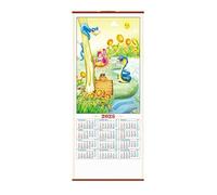 Calendrier zodac chinois - Rouleau de l'année serpent, Nouvel An | Calendrier mural traditionnel 2025 à suspendre, rouleau mensuel en rotin , calendrier pour