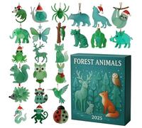 Calendriers Animal De Compte À Rebours De Noël - Ornement Plat pour 24 Jours - Calendrier De Compte À Rebours De L'Avent - pour Bébés Adultes Garçons Filles Famille Fêtes Salle de Classe