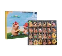 Calendriers 'Avent Capybara 2025-24 jours, figures 3d Capybara, calendrier du compte à rebours de Noël | Ornements d'arbre de Noël pour célébration de fête