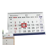 Calendriers de bateau - Calendrier mensuel pour voiliers - Calendrier de bureau 2025 - Calendrier de table avec cadre de marque rouge pour organisation quotidienne qui comprend décembre 2024 à