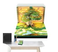 Calendriers De Bureau - Calendrier De Bureau 3D 2025 | Calendrier Des Pièces De La Maison Des Arbres 2025 | Memo Coloré Pad Nightlight Paper Sculpture Tear Away Calendriers Pour Les Notes Prise,