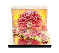 Calendriers de bureau motivants Bloc-notes/carte mémo 3D chat sculpté, calendrier 2026, cadeau Calendrier mural AT-A-GLANCE 2026(Tree House-A,With Light)