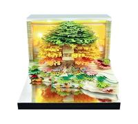 Calendriers de bureau motivants Bloc-notes/carte mémo 3D chat sculpté, calendrier 2026, cadeau Calendrier mural AT-A-GLANCE 2026(Tree House-b,With Light)