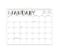 Calendriers de bureau motivants Calendrier à spirale double, 18 mois, de janvier 2026 juin 2027 Calendrier mural AT-A-GLANCE 2026(Flower letters)