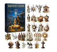 Calendriers de Compte à Rebours de Noël | Ornement En Acrylique 2D | Set Compte À Rebours Scène Nativité 24 Jours | Pour Activités Vacances Fête Rassemblement Soirée Femmes Hommes Famille