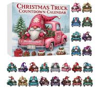 Calendriers De L Avent De Noël | 24 Jours Pendentif Voiture Santa En Acrylique 2D Avent 2025 | Compte À Rebours Charmant Festif Pour Jardin Fête Fenêtre Cheminée Chambre Arbre Bureau Porte