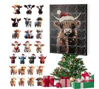 Calendriers De L'Avent 2025 - Vache Des Highlands | Calendrier De Noël 24 Jours Avec Décorations De Vache Des Highlands | Coffret Cadeau De Noël À Collectionner Pour Enfant Et Familles