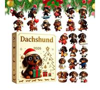 Calendriers de l'Avent 2026 sur le thème du teckel, avec 24 figurines de te | Adorable calendrier de l'Avent de 24 jours sur le thème des chiens, à poser sur le rebord d'une fenêtre, une cheminée, au bur