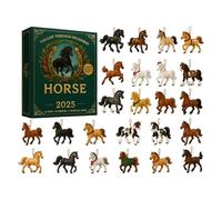 Calendriers de l'Avent à cheval 2025, 24 jours Calendrier à rebours de Noël avec des figurines de chevaux, 2d Acrylique Horse suscite des pendentifs, décoration de saison pour les amateurs de chevaux